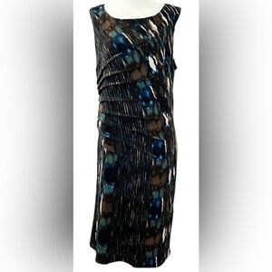 Libra Dress, SIZE LARGE, multicolour, some stretching, ruching, sleeveless
